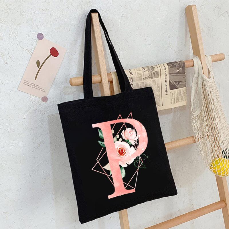 Alphabet Letter A-Z Printed Shoulder Bag Female Casual Student Crossbody Bag Large Capacity