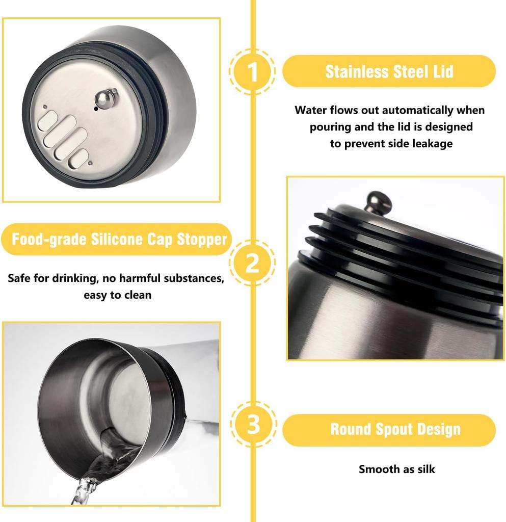 GLASKEY 1200ml Cold Water Jug with Lid, Glass Pitcher, Barley Tea Pot, Clear Glass Tea Kettle for Lemonade, Coffee, and Juice, Refrigerator