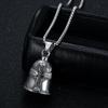 Nordic Style Lucky Bell Necklace Religious Biker Good Luck Charm Viking Cross Bell Necklace