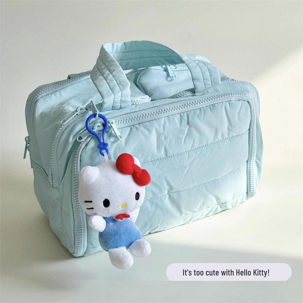 Large Double-Wide Fluffy Makeup & Toiletries Travel Bag for Women