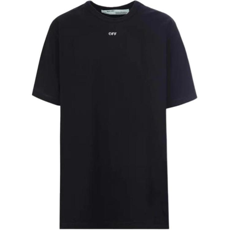 T-shirty OFF WHITE Męskie Czarny Okrągły Dekolt Umiarkowany OWAA029R187700081040