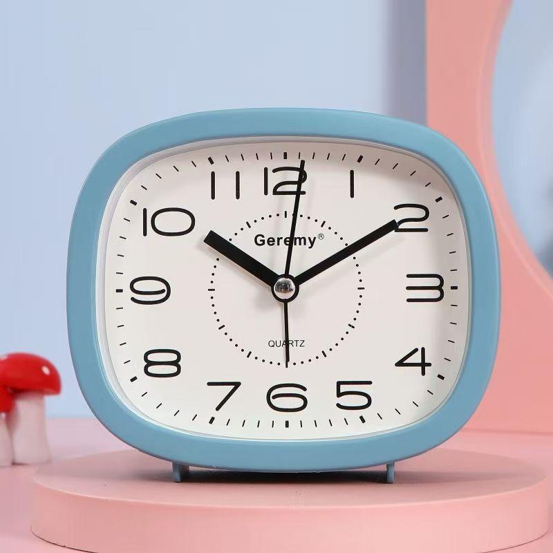 Nordic Simple Alarm Clock Student Bedside Silent Clock Multi-functional Desktop Ornament Small Desk Clock Desk Quartz Clock
