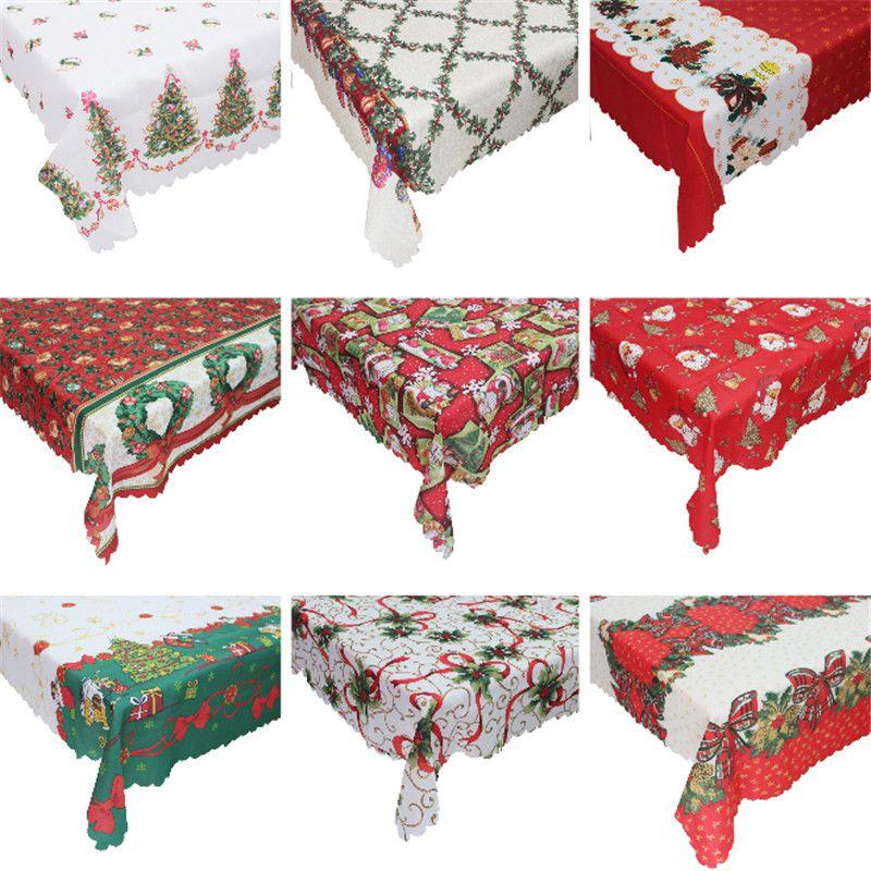 Fashionable Christmas Tablecloth Rectangular Polyester Holiday Home Decoration 150x180cm