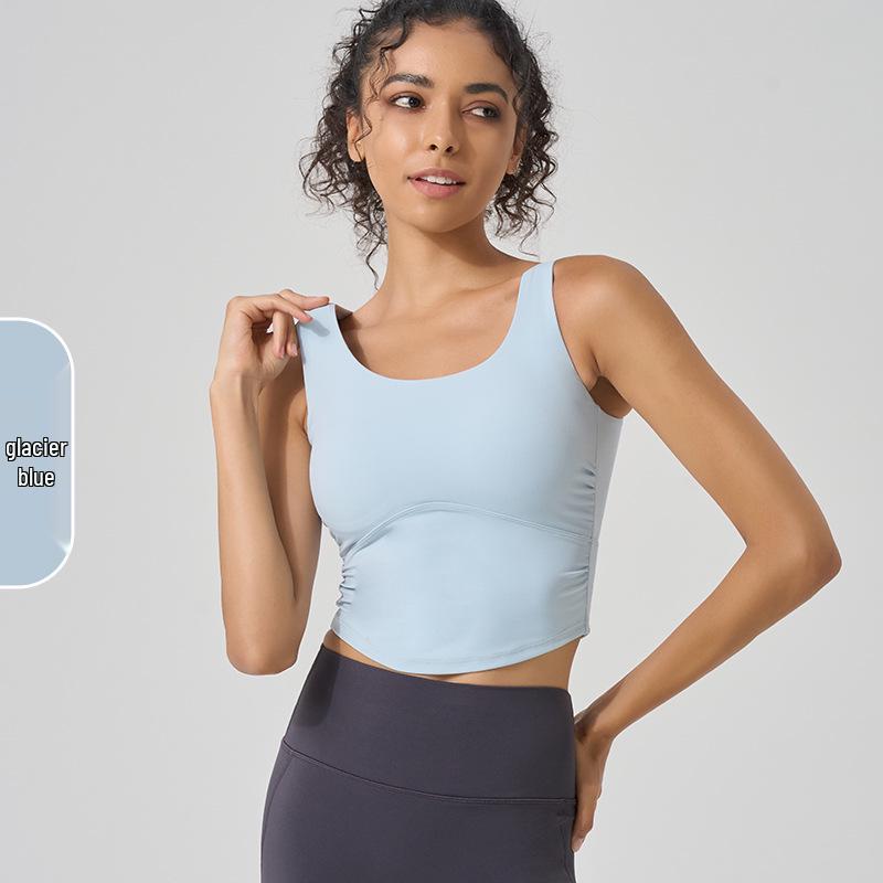 

Shockproof Breathable Yoga Sports Bra - Women s Slimming Waist-Cinched Pilates Top for Spring & Summer L