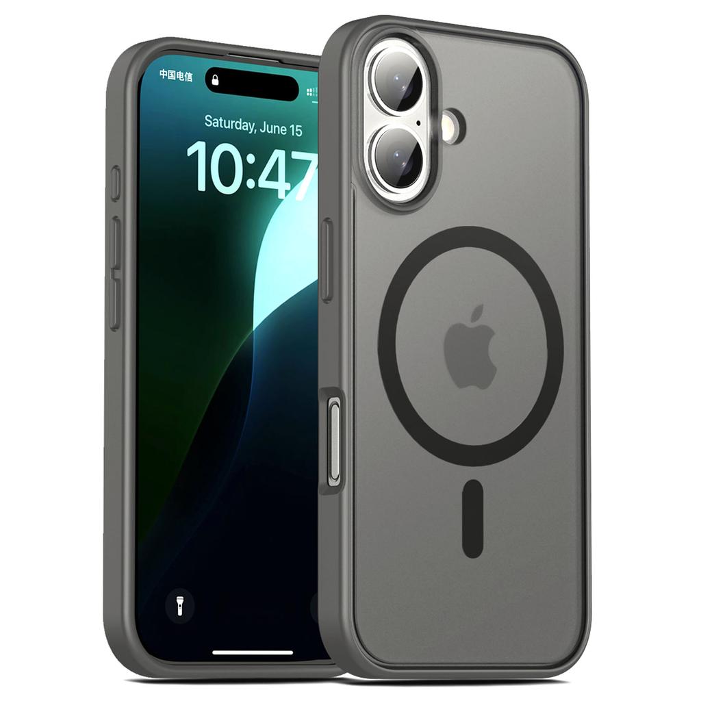 For iPhone 16 Plus Case Matte PC+TPU Phone Cover Compatible with MagSafe