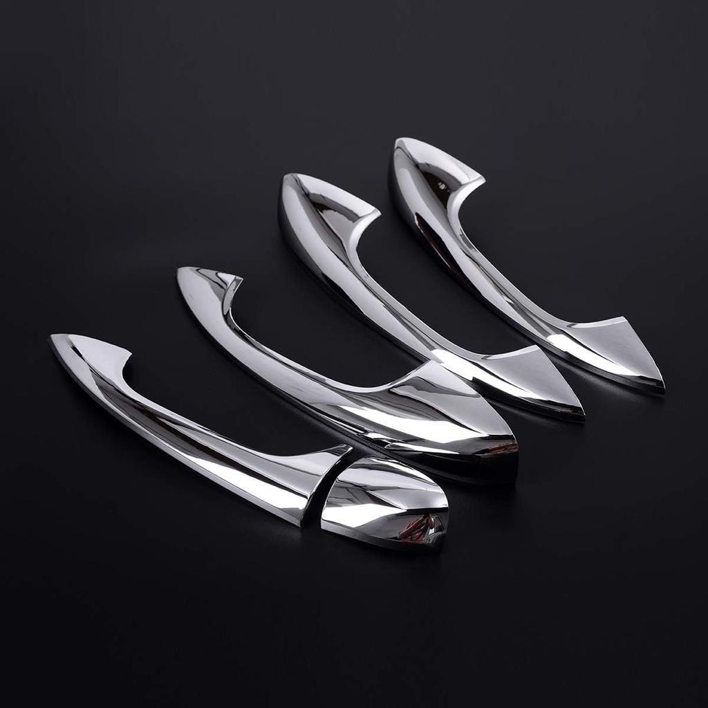 TINKI ABS Helles Silber Stil Außen Türgriff Abdeckung Zierleiste passend für Mercedes-Benz C GLC W205 2018-2020 Außen- und Innenausstattung Zubehör