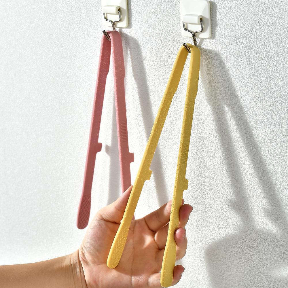 2Pcs Silicone Grill Tongs Non-Stick Food Bread Clip Heat Resistant BBQ Salad Cooking Serving Clamp Steak Pasta Clip For Kitchen