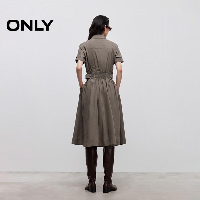 Only Women's Workwear Lapel Short Sleeve Shirt Dress