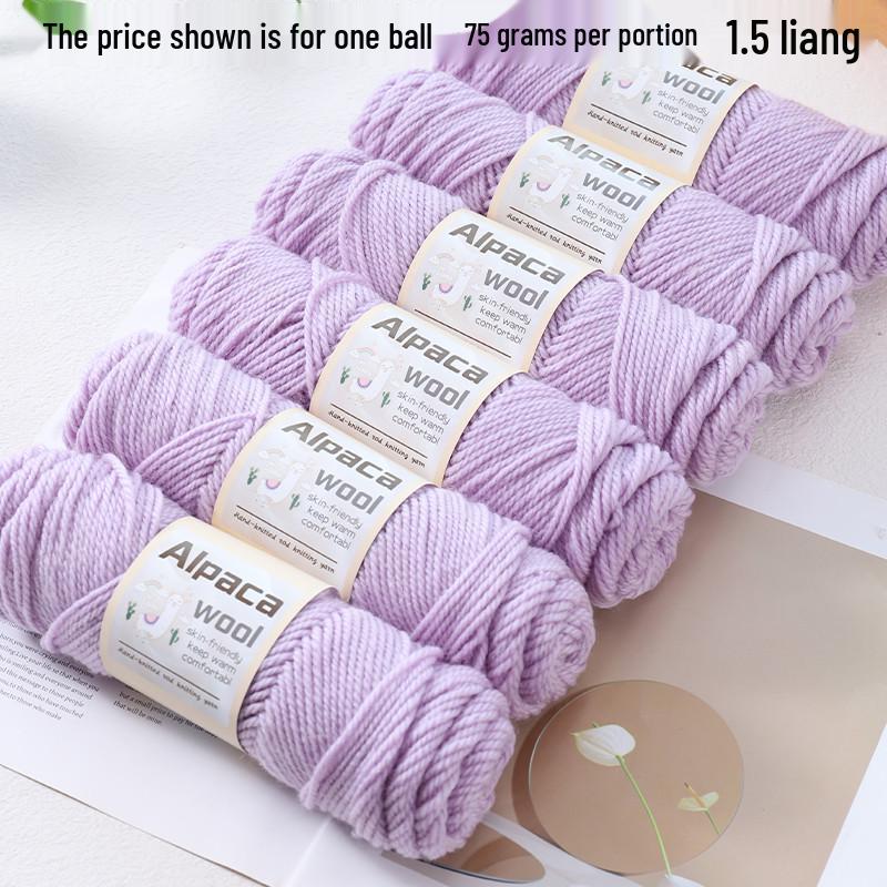Alpaca Wool Medium Thick Yarn Ball for Hand-Knitted Cardigans, DIY Scarves, and Sweaters