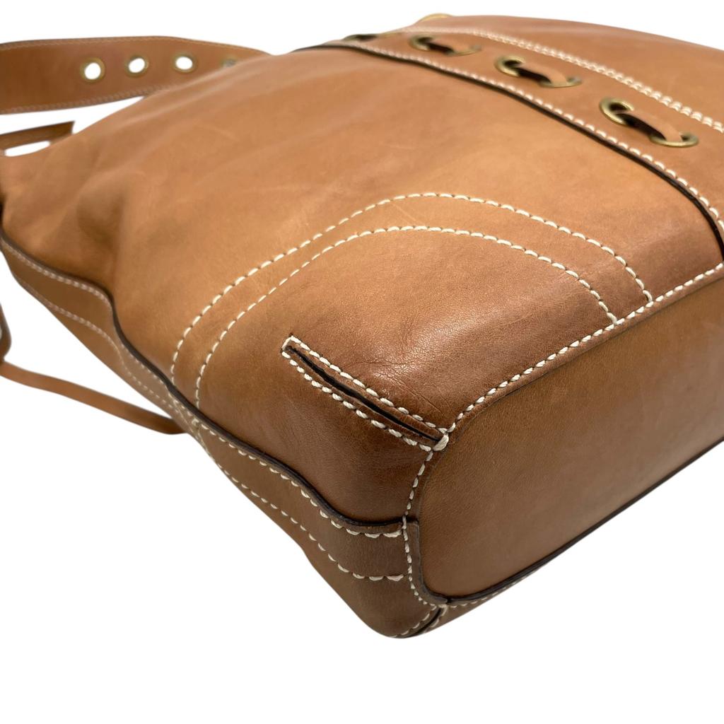 Used COACHShoulder Bag Brown leather Women