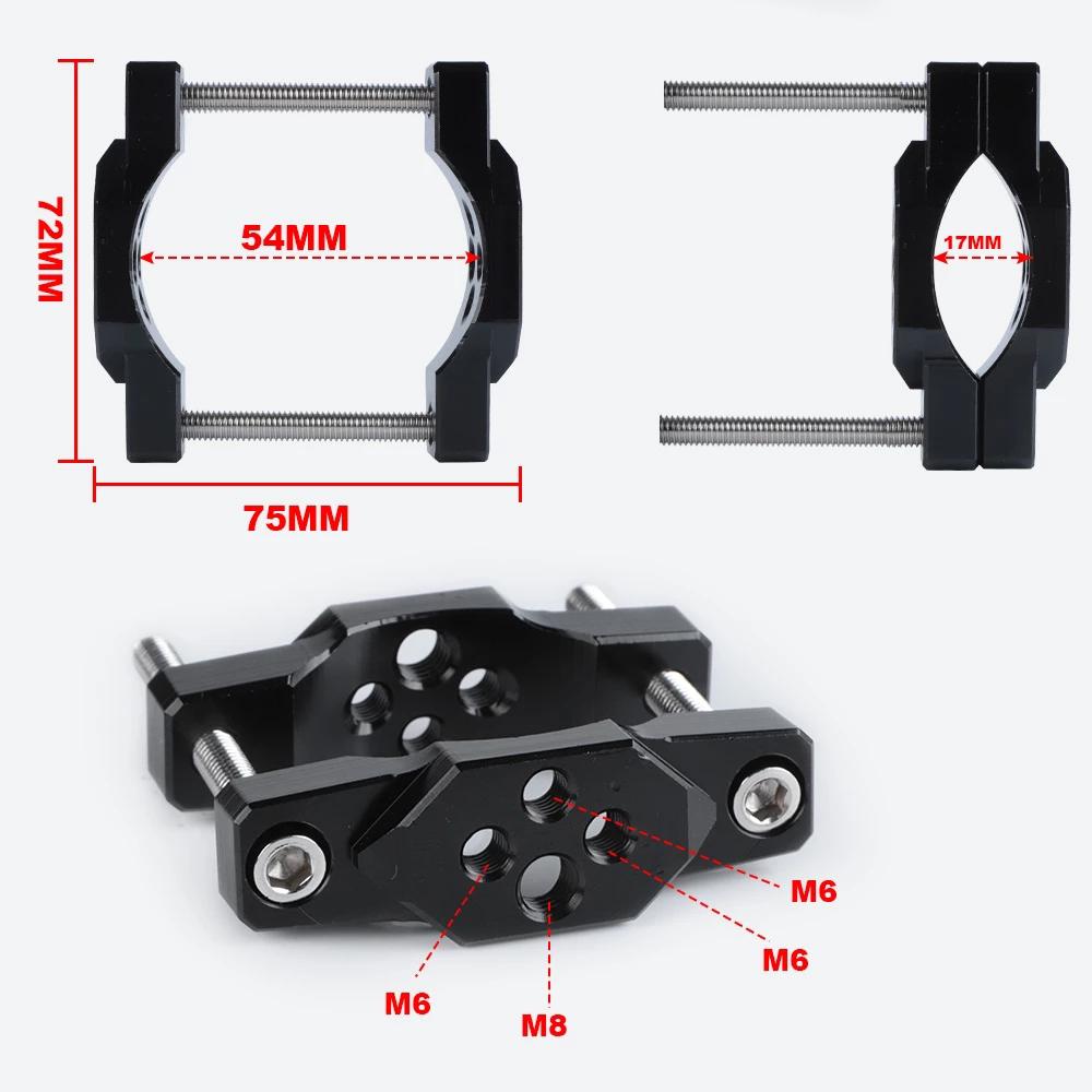Handlebar Bumper Lightweight and Wind resistant Motorcycle Bracket for LED Spot and Fog Light Fits 17 54mm Inner Diameter