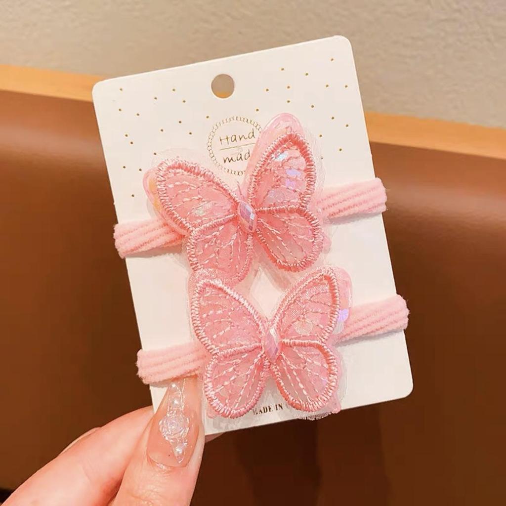 2Pcs Kids Glitter Pentagram Elastic Hair Bands Children Kawaii Hair Ties Rope Ring New Headwear Girls Hair Accessories