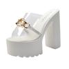 2025 High Heels 14CM Nachtclub Sexy Wasserdicht Tisch Dicke Ferse Sandalen Dicke Sohle Form Laufsteg Pantoletten Weiblich ZYW-899-2