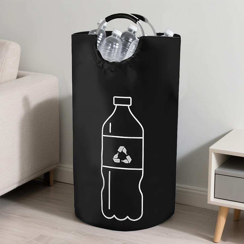 1 Stück Haushalts-Recyclingbehälter mit extra großer Kapazität, faltbar - Zylindrisches Design mit offener Oberseite, Mehrzweck-Aufbewahrungskorb, Langlebig und leicht zu reinigen