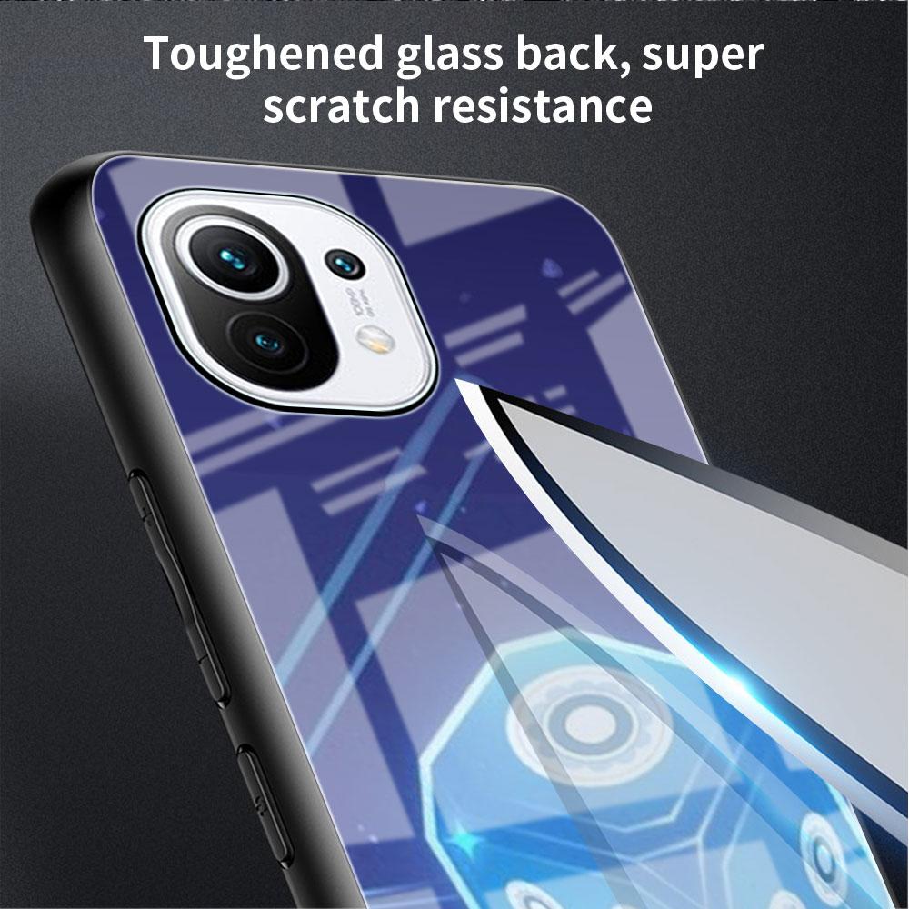 Genshin Impact Logo Glass Case For Xiaomi Poco X3 NFC 11 Lite 11T F3 M3 For Redmi Note 11 10 9 8 Pro 10S 9S 9A 9C Phone Cover