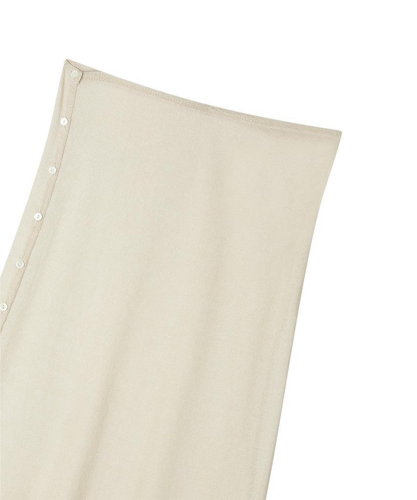 SUNDAY FRUIT MARKET W) Sunday Sheer Button Skirt Beige