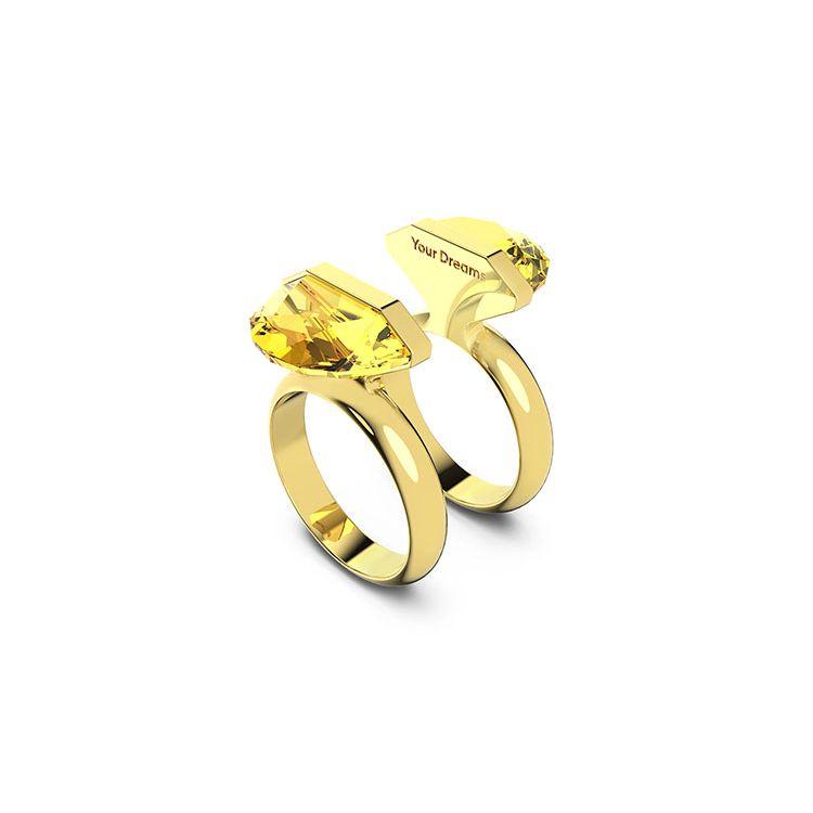 Swarovski Lucent Ring Magnetic Women Rings Yellow 5621074