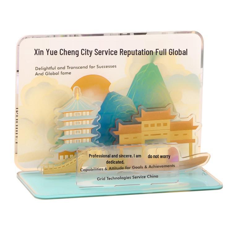 Rotating Cartoon Anime Character Acrylic Standee - Creative Desktop Ornament Gift Fridge Magnet Custom