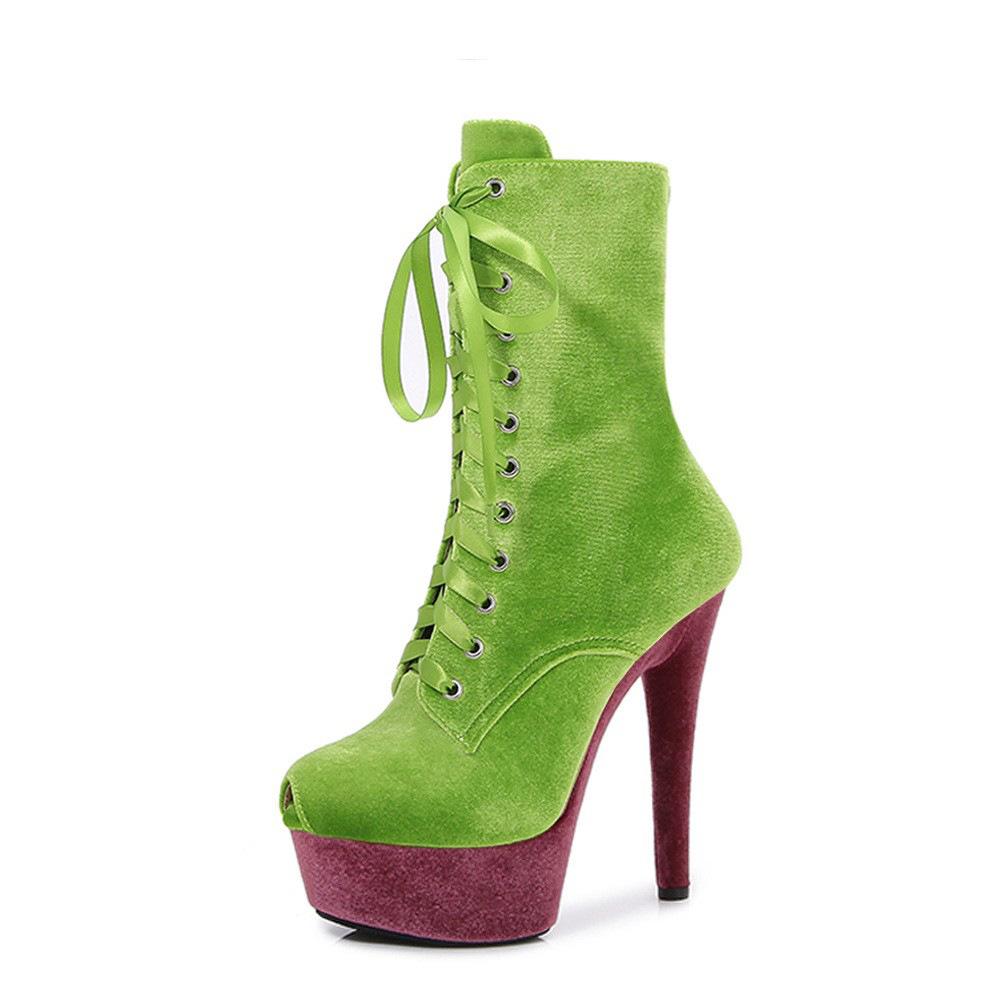 

15 см китайский бархат тонкий каблук лента танцы на пилоне короткие ботильоны ненависть небо высокие шнуровка низкие ботильоны показ мод обувь тренд 44