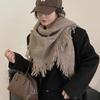Korean Niche Tassel Triangle Shawl for Women - Versatile, Warm Autumn Winter Scarf
