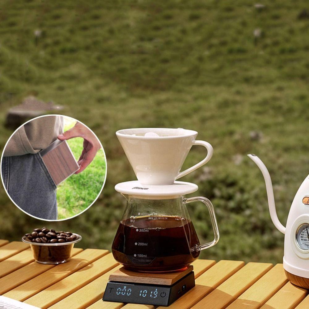 Walnut Wood Mini Wooden Tea Scale Type-c Precision Tea Scale Electronic Tea Scale Office Use