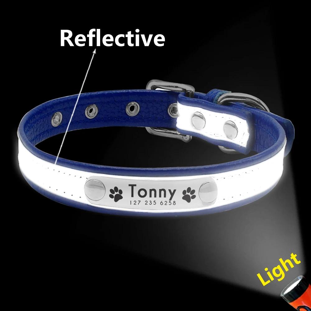 Leder Katzenhalsband Personalisiertes Katzenhalsband für Welpen Kleine Hunde Haustier Kätzchen Namensschild Halsband Kostenlose Gravur Verstellbar Haustierhalsbänder