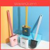 Silicone Flex Toilet Brush Set With Ergonomic Non-slip Handle And Durable Holder Base