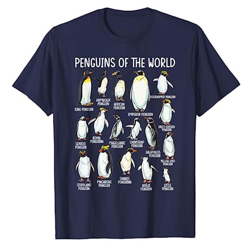 

Пингвины Мира Зоопарк Морское Животное Любители Пингвинов Футболка Типы Пингвинов Графическая Футболка Топы Одежда Морских Биологов 2XL