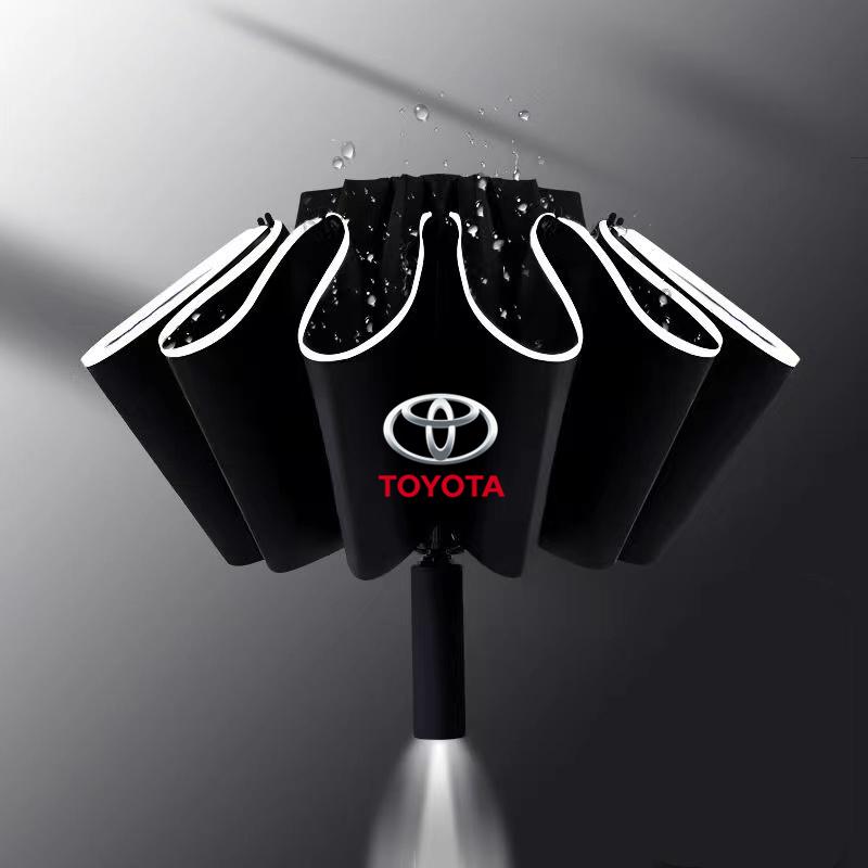 

Car Sticker Fully Automatic Umbrella Folding Rain Men Women Business Umbrella For toyota camry chr corolla rav4 yaris prius чёрный