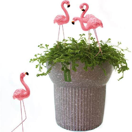 Flamingo Yard Statue, Resin Material 4 Pcs Cute Flamingo Gifts Fine Details for Patio