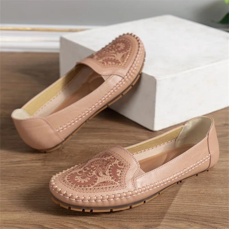 Large Size 44 Women Shoes Vintage Handmade Women's Flats Casual Shoes Ladies Flat Shoes Comfortable Slip On Female Loafers