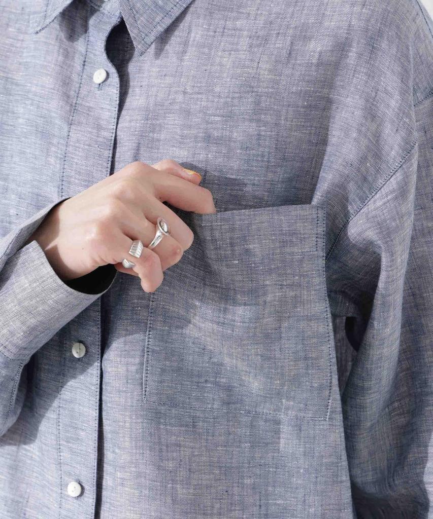 Nano Universe European Flax Sheer Shirt Be Paired with Other F 040 Beige (Can Items) Women's 669-5120300