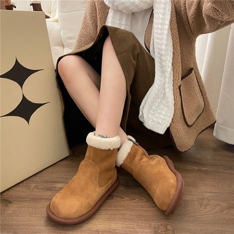 New Fashion Women‘s Short Boots  Winter Warm Short Plush Flat with Outdoors Non-slip Women Snow Boots
