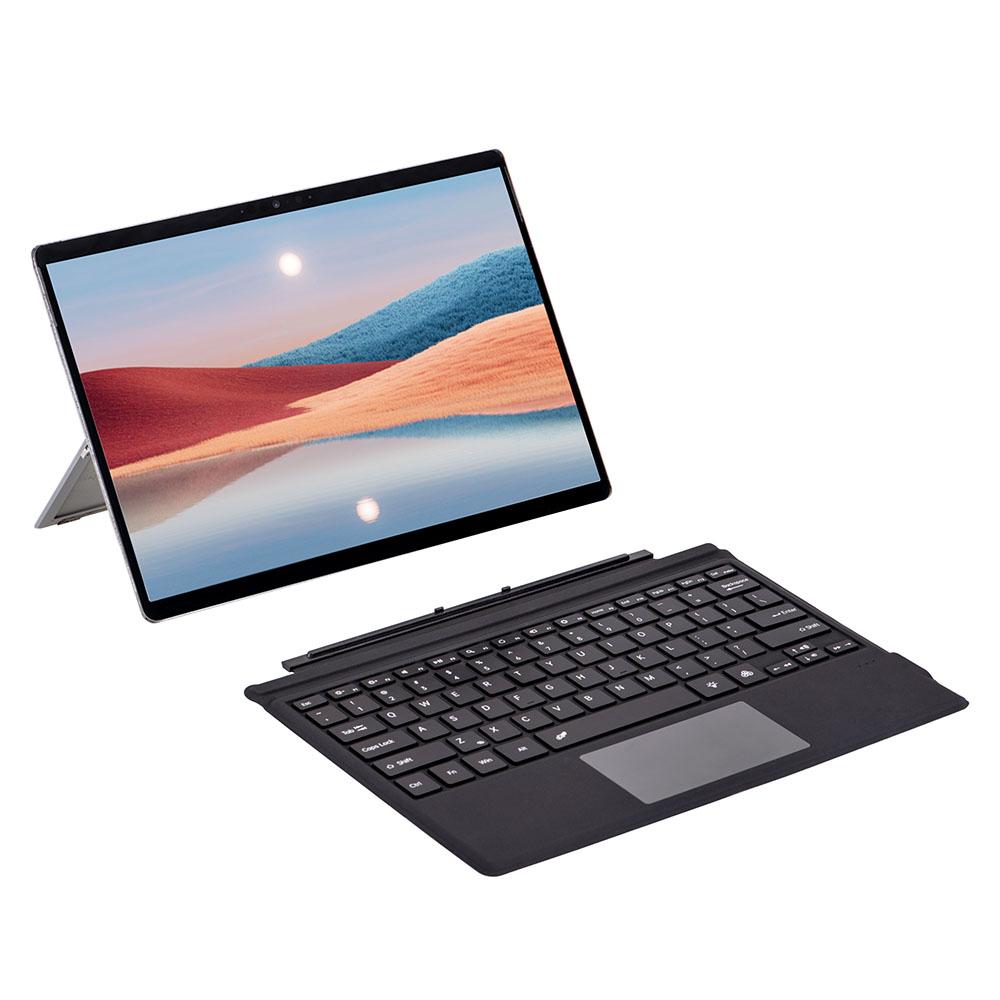 

SF-1089D For Microsoft Surface Pro 7+/7/6/5/4/3 Magnetic Keyboard with Backlit Touchpad Microfiber PU Leather Grey
