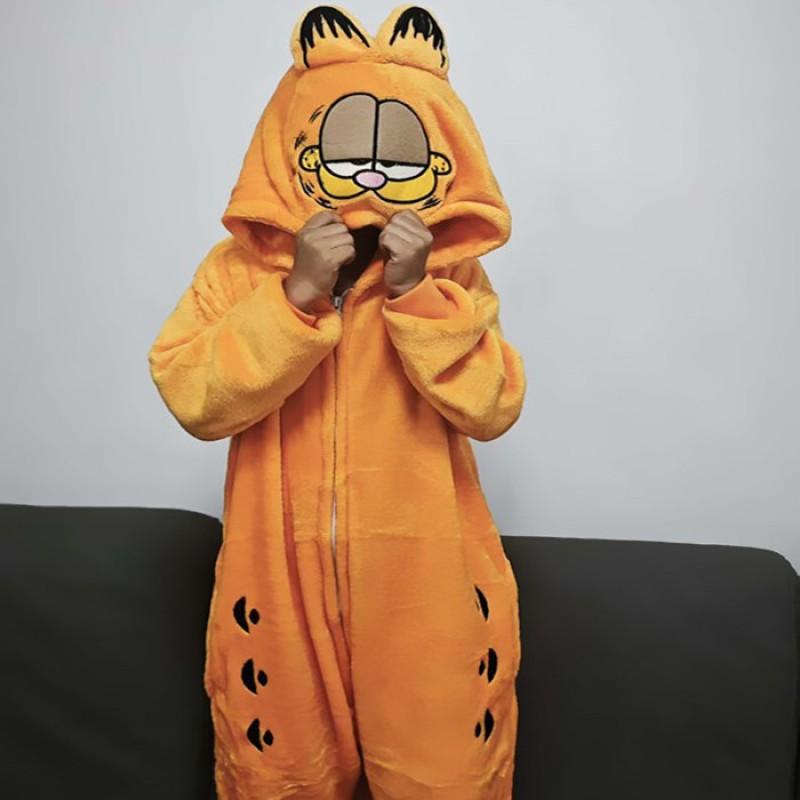 Cozy Cartoon Fleece Onesie Pajamas Couples Winter Home Sleepwear With Cow Nezha Capybara Disney Characters