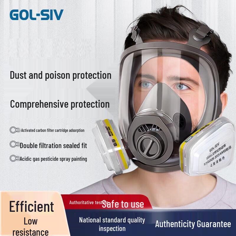 Full Face Gas Mask with M6800 & M6002 Acid Gas Filters
