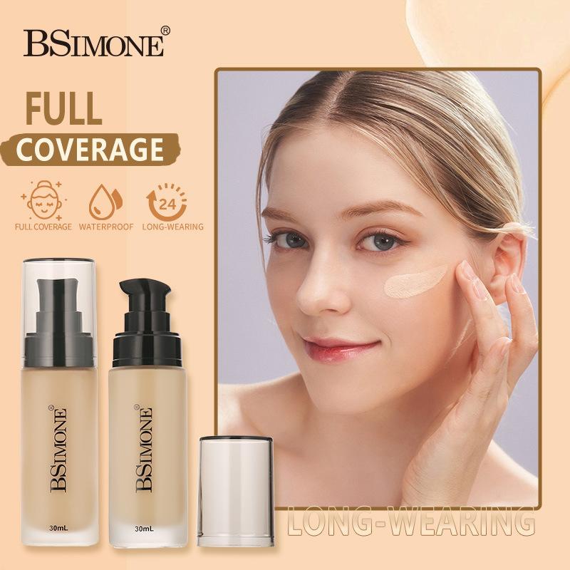 Bsimone Face Base Liquid Foundation Makeup Concealer Waterproof Brighten Whitening Long Lasting Bb Cream Cosmetics