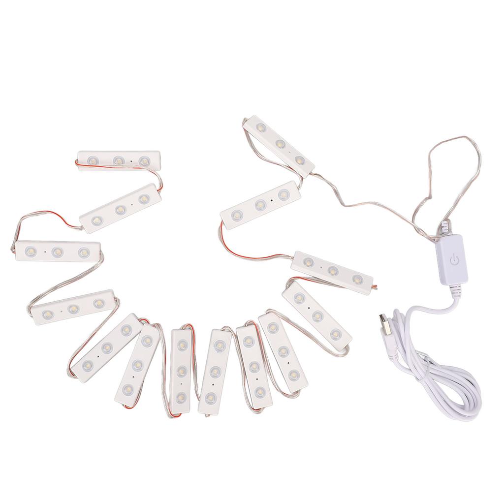 LED Vanity Mirror Light Touchable White Light USB Dimmable Vanity Makeup Light for Bathroom 14 String (42pcs Light