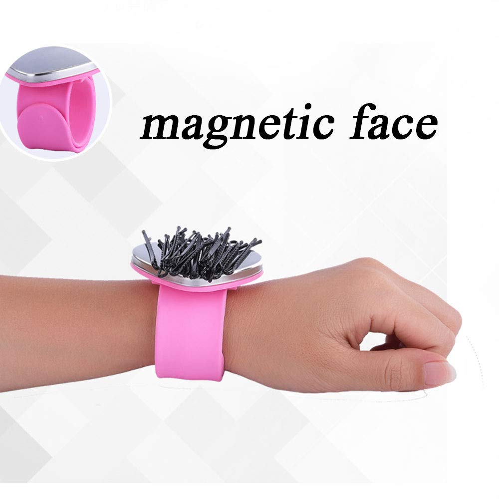 Braider Band and Comb Magnetic Braider Wristband With Parting Comb Bobbie Pin Hair Clips Magnetic Bracelet For Hairstylist Braiding Band Pin Holder