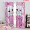 2pcs,2D Plane Printing Window Curtain Kitten Cup Bliss Versatile Polyester (without Rod) Room Decor for Bedroom Living Room