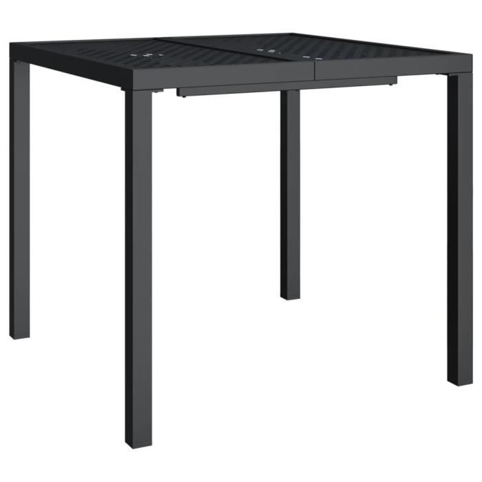VidaXL Table de jardin anthracite 80x80x72 cm acier 362743