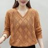 Dopamine - Colored Long - Sleeved Hollow - Out Top Thin Knitwear Stylish Women's Sweater