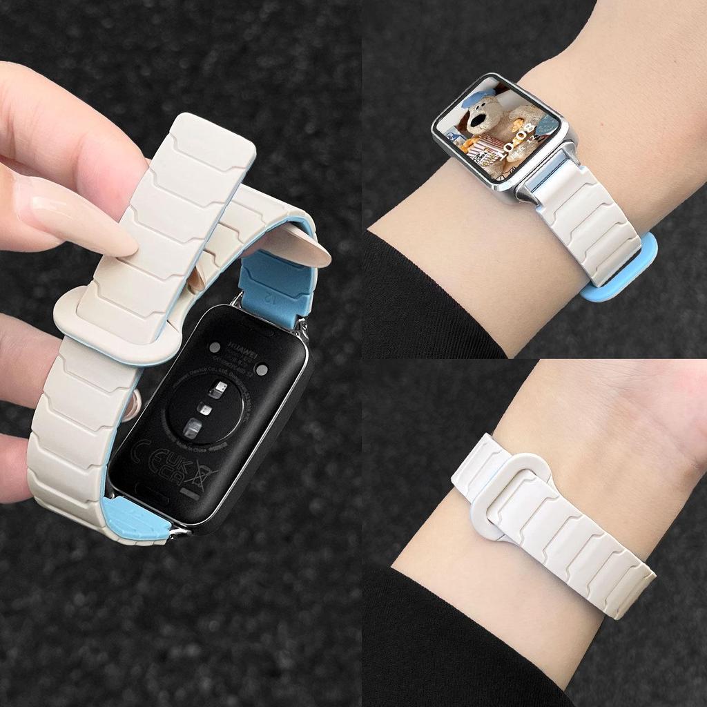 רצועת סיליקון מגנטית עבור Huawei Band 10/9/8, Smart 7 Honor, Samsung Galaxy Fit 3 רצועות יד