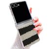 Fashion Striped Duck Heart Case For Samsung Galaxy Z Flip 8 7 FE 6 5 4 Z Flip8 Flip7 Flip6 Flip5 Hinged Clear PC Slim Hard Folding Phone Cover