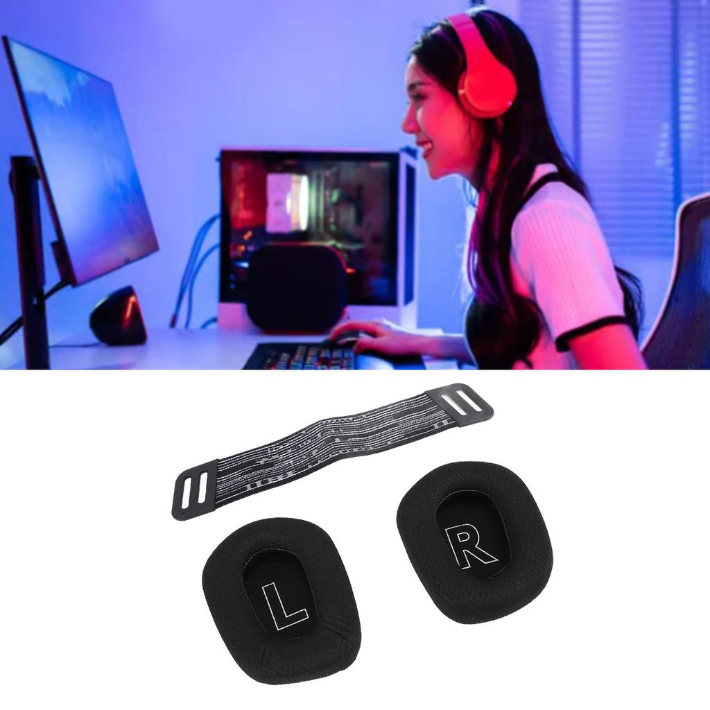 Headset Ear Pads Breathable Mesh High Density   Ear Cushions with Headband Straps for G733 Wireless G335 Wired Gaming Headset