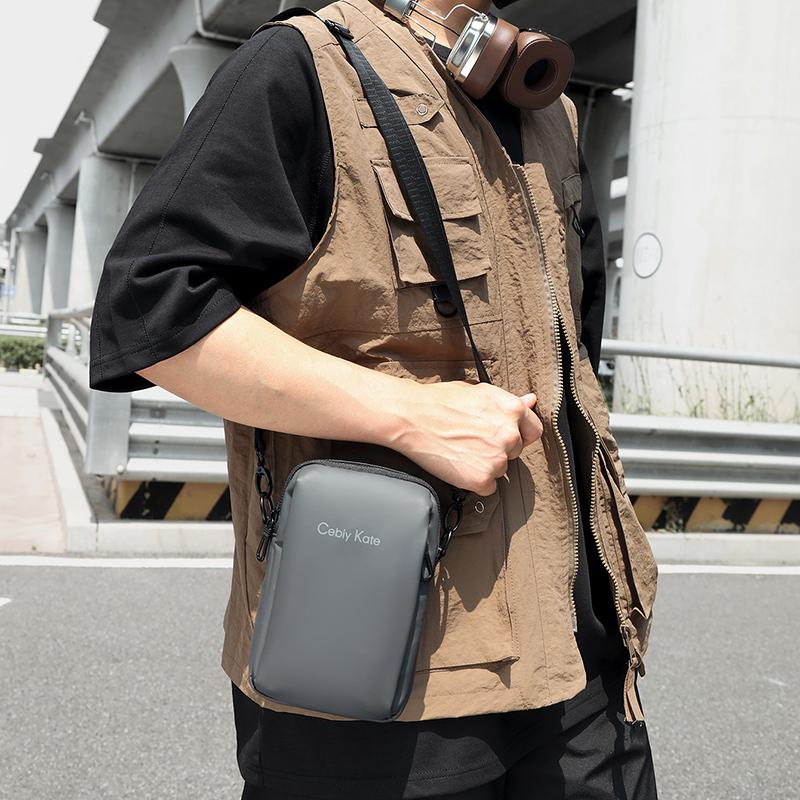 Sac Bandoulière Homme Sac pour Téléphone Portable Sac de Taille Multifonctionnel Sac Épaule Hydrofuge