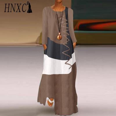 HNXC Women's Fashion Autumn Winter Long Sleeve O-Neck Casual Dresses