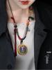 Luxury Tibetan Handmade Dzi Bead Pendant Necklace with Adjustable Cotton Rope