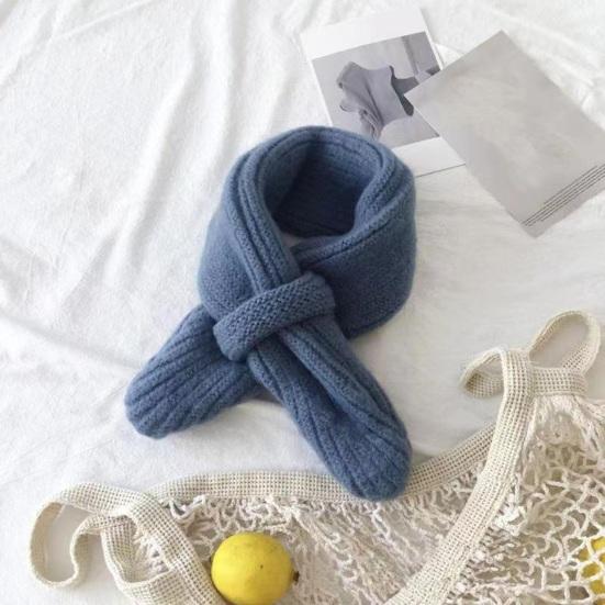 Baby Vinterskjerf Strikket Tykk Elastisk Myk Ensfarge Unisex Varm Kald Bestandig Anti-krympe Nakke Beskyttelse Barn Nakke Wrap