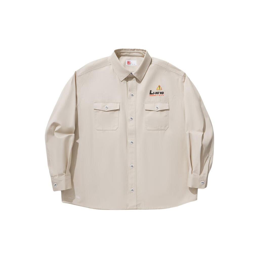 Li Ning Shirts Men's Oat Gray Moderate Other ASHU039-2